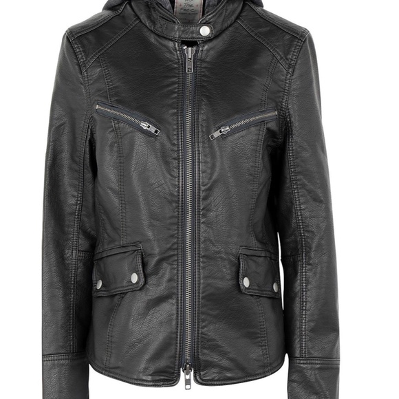 We The Free Jackets & Blazers - We the Free Monroe Hooded Vegan Leather Jacket